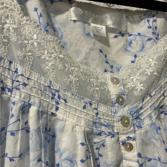 Eileen West Blue Floral Nightgown - Picture 3 of 8